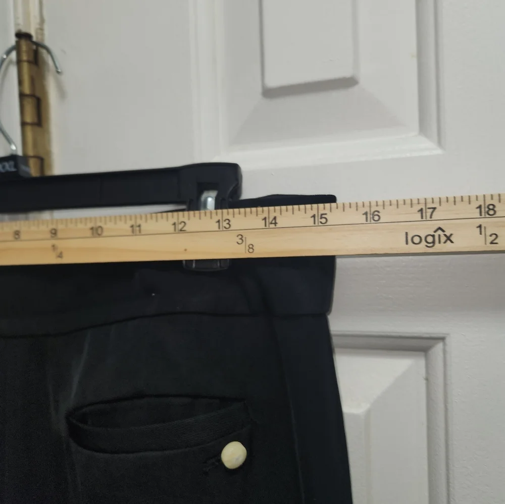 Anthropologie LEIFSDOTTIR Black Wide-Leg Pants with Button Detail SIZE 12 - Picture 8 of 9